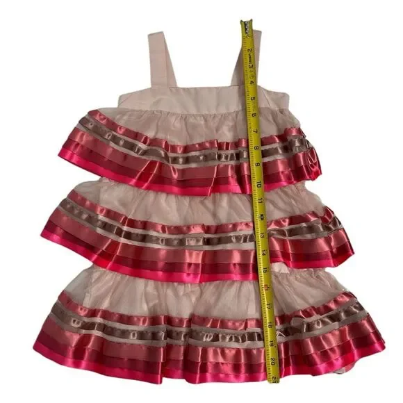GAP BabyGAP Pink and Red Satin Layered Dress, SIZE 3T - Picture 5 of 9